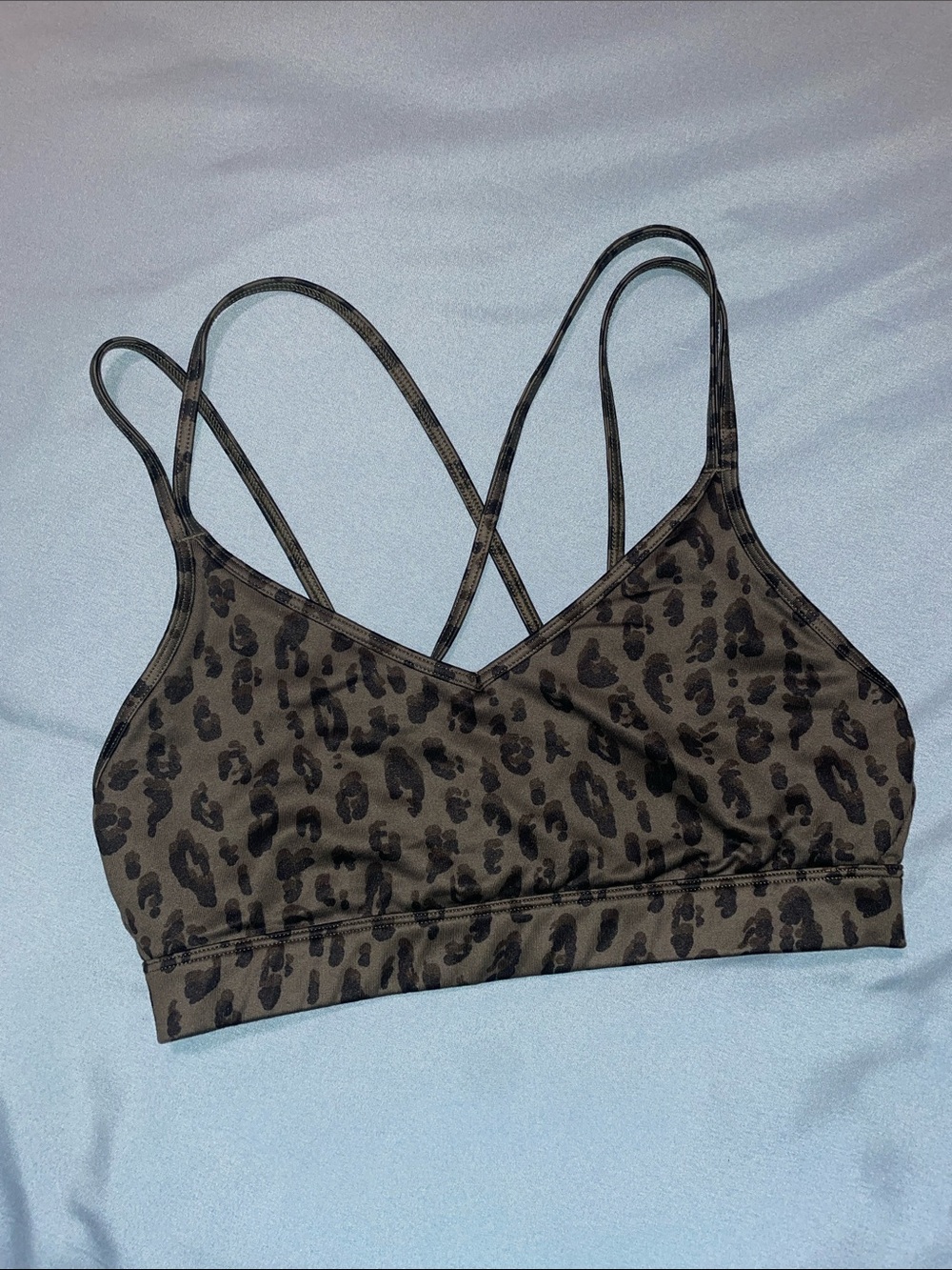 Leopard Print Strappy Sports Bra